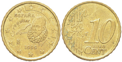 Испания 10 евроцентов 1999 KM 1043 нордик 4614-739