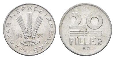 Венгрия 20 филлеров 1989 BP KM 573 алюминий 4664-1259