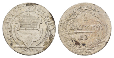 Швейцарские Кантоны, Фрибур 1 батцен = 10 раппенов 1811 год-тип KM 75 серебро 650-1422