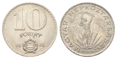 Венгрия 10 форинтов 1976 BP, Статуя свободы KM 595 никель 4666-235
