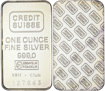 Швейцария 1 ТРОЙСКАЯ УНЦИЯ ND 999, № 127063, CREDIT SUISSE серебро PROOF 01-170-11