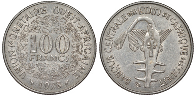 ЗАПАДНО-АФРИКАНСКИЕ ШТАТЫ 100 ФРАНКОВ 1978 36-925