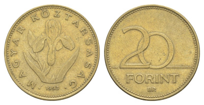 Венгрия 20 форинтов 1993 KM 696 никель латунь 4633-531