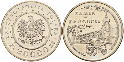 Польша 20000 злотых 1993 Замок Любомирских в Ланьцуте KM 244 медно-никель  UNC  4157-314