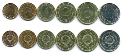 ЮГОСЛАВИЯ НАБОР ИЗ 6 МОНЕТ 1983 ОФИЦИАЛЬНЫЙ НАБОР В БУКЛЕТЕ (25 ПАРА - 10 ДИНАРОВ) UNC 5-4-3-75