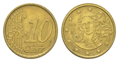 Италия 10 евроцентов 2002 KM 213 нордик 4627-1138