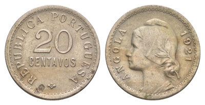 Португалия 20 сентаво 1921 KM 571 медно-никель 3711-1321