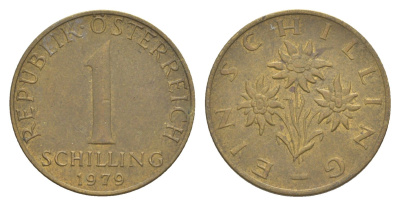 Австрия 1 шиллинг 1979 KM 2886 алюминиевая бронза 4561-853