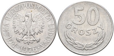 Польша 50 грошей 1976 Кремница KM 48.1 алюминий    4592-1247