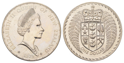 Новая Зеландия 1 доллар 1979 год-тип KM 48 медно-никель BU 4537-825