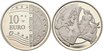 Бельгия 10 евро 2004 Расширение Европейского Союза KM 234 серебро PROOF 01-165-45