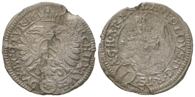 Австрия 1 крейцер 166? Леопольд I (1658-1705( KM 1229 серебро 4617-336