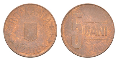 Румыния 5 бань (бани) 2010 KM 190 сталь плакированная медью 4644-1259