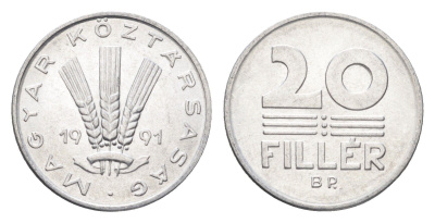 Венгрия 20 филлеров 1991 BP KM 676 алюминий 4664-1267