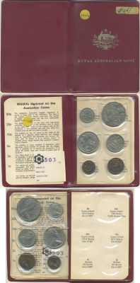 Австралия набор из 6 монет (1, 2, 5, 10, 20 и 50 центов) 1972 в оригинальной банковской упаковке KM MS5 (62, 63, 64, 65, 66 и 68) UNC 8-2-06-32