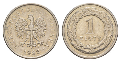 Польша 1 злотый 1995 Y 282 медно-никель 4626-624