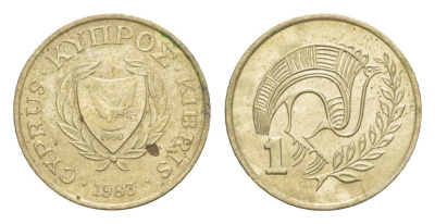 Кипр 1 цент 1983 KM 53.1 никель латунь 4651-769