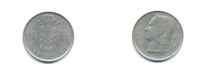 БЕЛЬГИЯ 1 ФРАНК 1963 KM 142.1 медно-никель 4379-1156