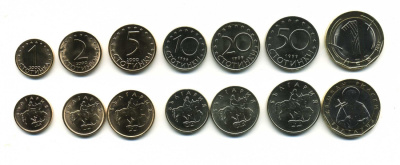Болгария лот из 7 монет 1999-2002 1, 2, 5, 10, 20 и 50 стотинок, 1 лев UNC M76-19
