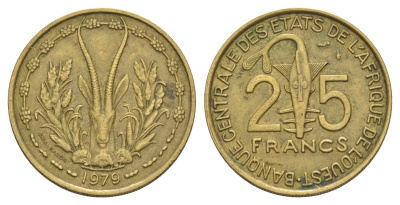 Западная Африка (BCEAO) 25 франков 1979 KM 5 медь алюминий никель 4656-853