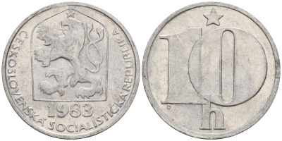 Чехословакия 10 геллеров 1983  KM 80 алюминий    4598-1219