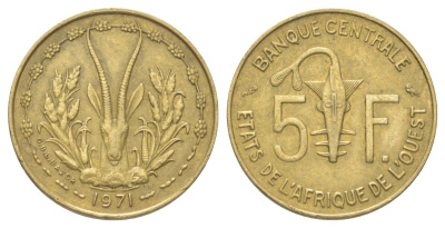 Западная Африка (BCEAO) 5 франков 1971 KM 2a медь алюминий никель 4617-421