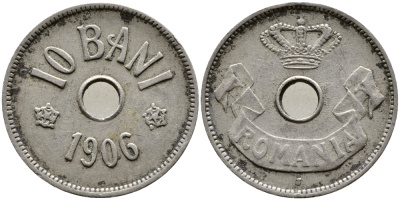 Румыния 10 бани 1906 J, Кароль I (1881-1914) KM 32 медно-никель 4388-1255