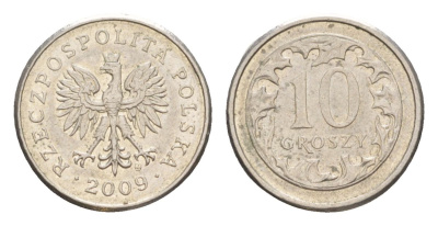 Польша 10 грошей 2009 Y 279 медно-никель 4625-961