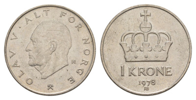 Норвегия 1 крона 1978 Улаф V (1957-1991) KM 419 медно-никель 4635-714