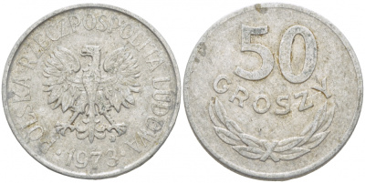 ПОЛЬША 50 ГРОШЕЙ 1973 MW KM 48.1 алюминий 175-1135