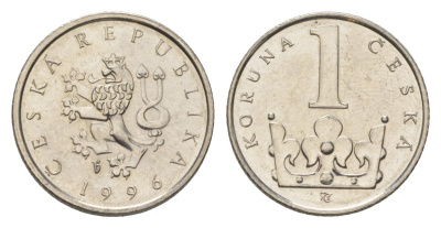 Чехия 1 крона 1996 KM 7 сталь плакированная никелем 4623-766