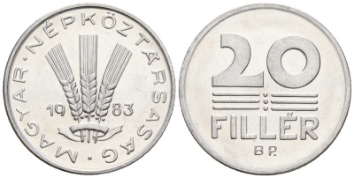 Венгрия 20 филлеров 1983 BP KM 573 алюминий 4152-319