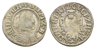 Бранденбург-Пруссия 1/24 талера 1656 Фридрих Вильгельм I (1640-1688) KM 264 серебро 1525-1224