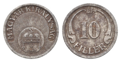 Венгрия 10 филлеров 1940 BP KM 507a железо 4664-955