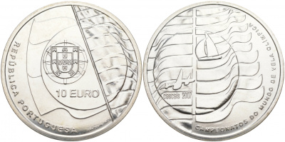 ПОРТУГАЛИЯ 10 ЕВРО 2007 ОЛИМПИАДА серебро UNC 02-015-35