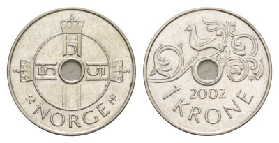 Норвегия 1 крона 2002 Харальд V (1991-) KM 462 медно-никель 4635-741