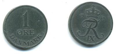 ДАНИЯ 1 ЭРЕ 1958 KM 839.2 цинк 23-1022
