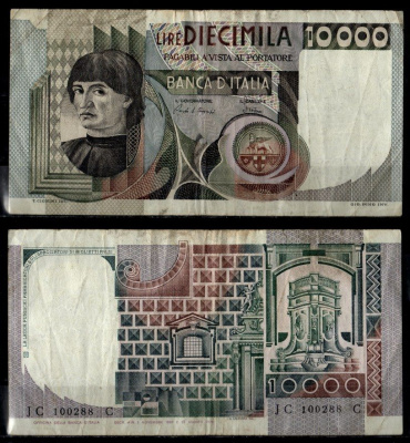 Италия 10000 лир 1982 Pick 106 b бумага 2198-26-1-1