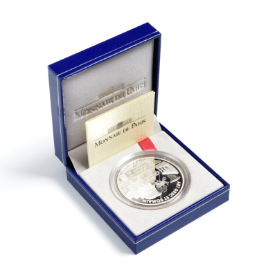 Франция 1 евро = 6,55957 франков 2000 греко-романский стиль в архитектуре (1000 до н.э.- 476 н.э.) в коробке с сертификатом KM 1244 серебро PROOF 4-3-3-13