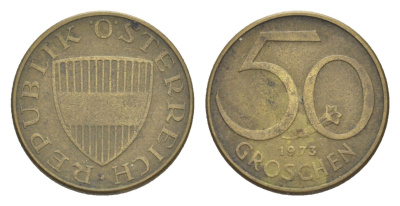 Австрия 50 грошей 1973 KM 2885 алюминиевая бронза 4124-217