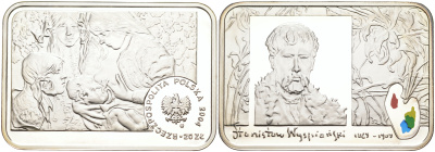 Польша 20 злотых 2004 Польские художники XIX-XX вв. Станислав Выспяньский, цветная эмаль KM 513 серебро PROOF 1069-2-41