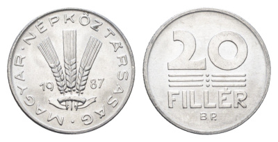 Венгрия 20 филлеров 1987 BP KM 573 алюминий 4668-118