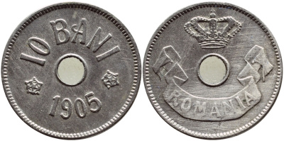 Румыния 10 бани 1905 Кароль I (1881-1914) KM 32 медно-никель 4390-644