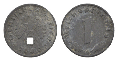 Германия 1 рейхспфенниг 1940 A KM 97, J. 369 цинк 4615-128