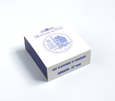 Франция 1 евро = 6,55957 франков 2000 классицизм и барокко в архитектуре (XVII- XVIII веков) в оригинальной коробке, с сертификатом KM 1226 серебро PROOF 4-3-3-15