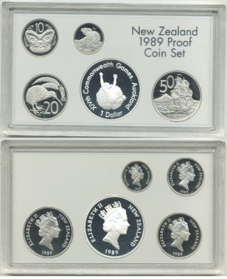 Новая Зеландия официальный набор из 5 монет 1989 в оригинальной пластиковой упаковке серебро PROOF 1-4-1-08