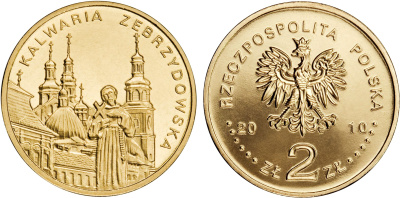 Польша 2 злотых 2010 MW, серия города Польши, Кальвария-Зебжидовска (Kalwaria Zebrzydowska) KM 749 нордик UNC 4676-751