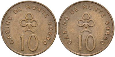Монте Карло жетон 10 ND игровой жетон КАЗИНО, MONTE CARLO, диаметр 25,5 мм. бронза 4571-1226