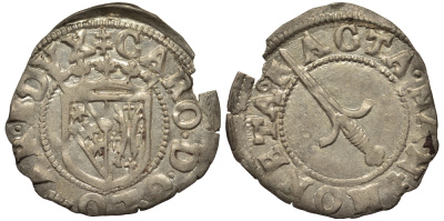 Франция, Лорейн 1 денье 1545-1608 Карл III серебро 413-3245