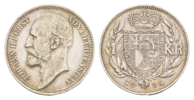 Лихтенштейн 1 крона 1904 Y 2 серебро 272-743